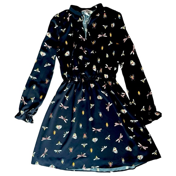 🔥4 for $75🔥 H&M Insect Print Dress Special Edition Black Size Small - Picture 1 of 9